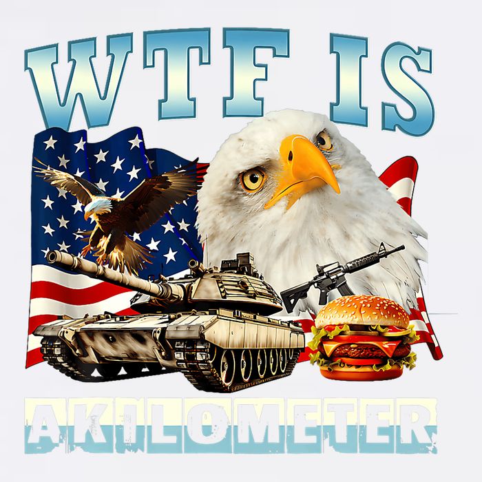 Wtf Is A Kilometer Eagle Badge American Funny 4th Of July Performance Shirt