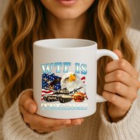 Wtf Is A Kilometer Eagle Badge American Funny 4th Of July Mug