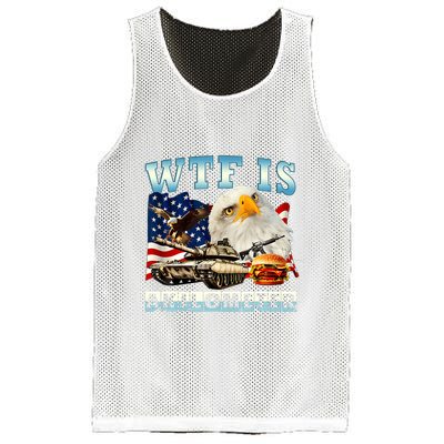 Wtf Is A Kilometer Eagle Badge American Funny 4th Of July Mesh Reversible Basketball Jersey Tank