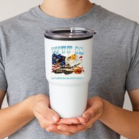Wtf Is A Kilometer Eagle Badge American Funny 4th Of July Tumbler