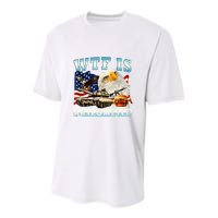 Wtf Is A Kilometer Eagle Badge American Funny 4th Of July Youth Performance Sprint T-Shirt