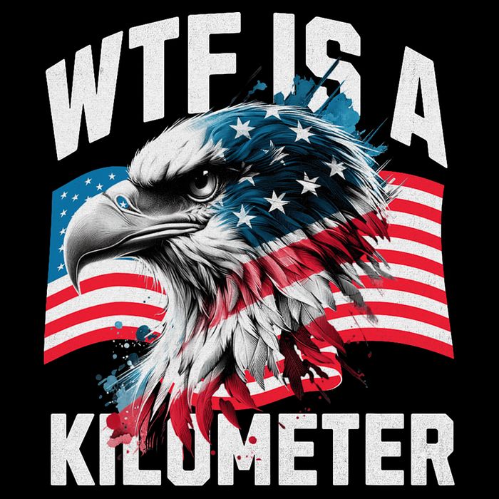 Wtf Is A Kilometer Eagle Badge American Vintage Humor Button