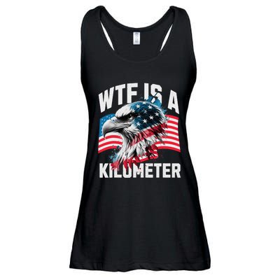 Wtf Is A Kilometer Eagle Badge American Vintage Humor Ladies Essential Flowy Tank