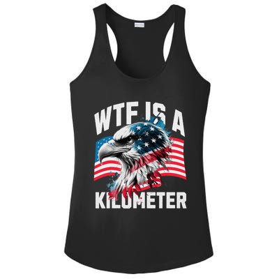 Wtf Is A Kilometer Eagle Badge American Vintage Humor Ladies PosiCharge Competitor Racerback Tank