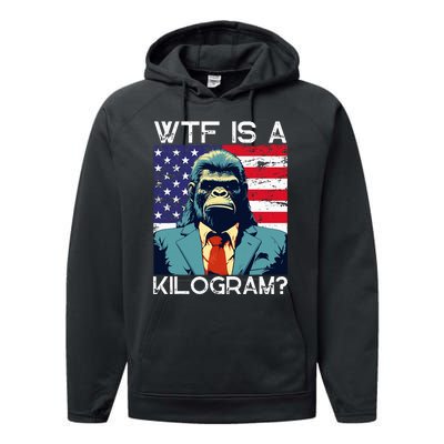 Wtf Is A Kilogram Bigfoot Political 4th Of July Usa Pride Performance Fleece Hoodie