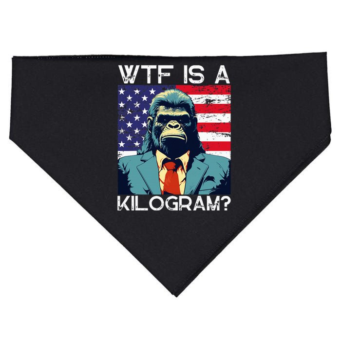 Wtf Is A Kilogram Bigfoot Political 4th Of July Usa Pride USA-Made Doggie Bandana