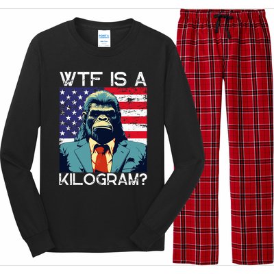 Wtf Is A Kilogram Bigfoot Political 4th Of July Usa Pride Long Sleeve Pajama Set