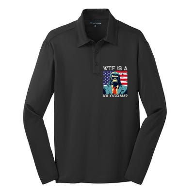 Wtf Is A Kilogram Bigfoot Political 4th Of July Usa Pride Silk Touch Performance Long Sleeve Polo