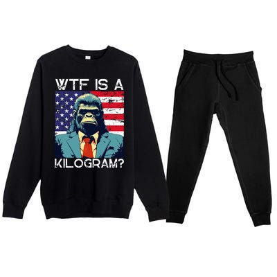 Wtf Is A Kilogram Bigfoot Political 4th Of July Usa Pride Premium Crewneck Sweatsuit Set