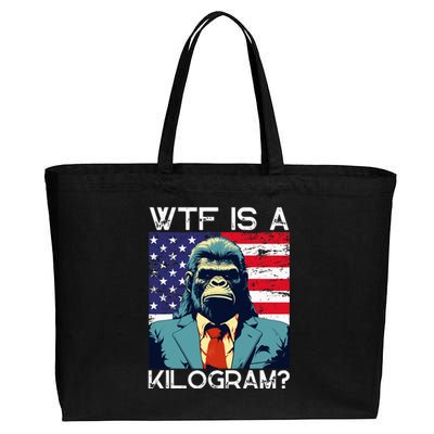 Wtf Is A Kilogram Bigfoot Political 4th Of July Usa Pride Cotton Canvas Jumbo Tote