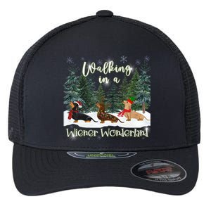 Walking In A Wiener Wonderland Dachshund Trio Cool Gift Flexfit Unipanel Trucker Cap