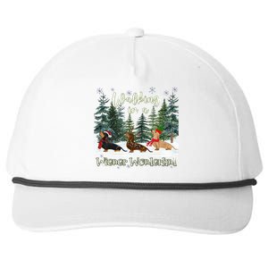 Walking In A Wiener Wonderland Dachshund Trio Cool Gift Snapback Five-Panel Rope Hat