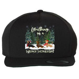 Walking In A Wiener Wonderland Dachshund Trio Cool Gift Wool Snapback Cap