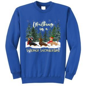 Walking In A Wiener Wonderland Dachshund Trio Cool Gift Tall Sweatshirt