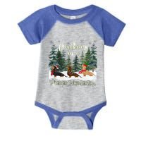 Walking In A Wiener Wonderland Dachshund Trio Cool Gift Infant Baby Jersey Bodysuit