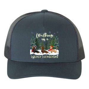 Walking In A Wiener Wonderland Dachshund Trio Cool Gift Yupoong Adult 5-Panel Trucker Hat