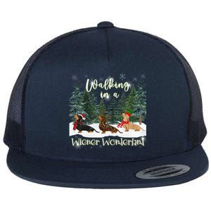 Walking In A Wiener Wonderland Dachshund Trio Cool Gift Flat Bill Trucker Hat