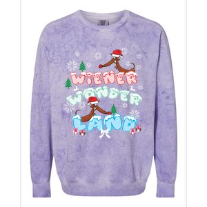 Walking In A Wiener Wonderland Dachshund Doxie Christmas Great Gift Colorblast Crewneck Sweatshirt