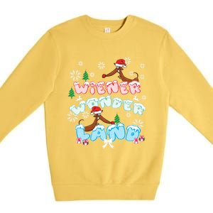 Walking In A Wiener Wonderland Dachshund Doxie Christmas Great Gift Premium Crewneck Sweatshirt