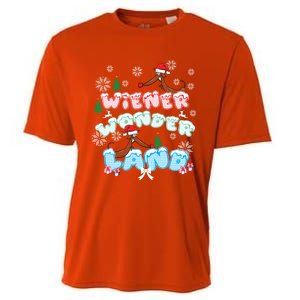 Walking In A Wiener Wonderland Dachshund Doxie Christmas Great Gift Cooling Performance Crew T-Shirt