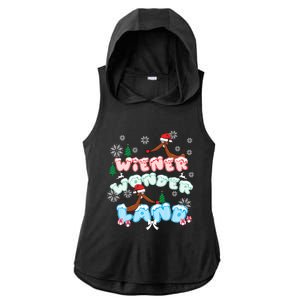 Walking In A Wiener Wonderland Dachshund Doxie Christmas Great Gift Ladies PosiCharge Tri-Blend Wicking Draft Hoodie Tank