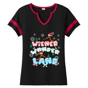 Walking In A Wiener Wonderland Dachshund Doxie Christmas Great Gift Ladies Halftime Notch Neck Tee