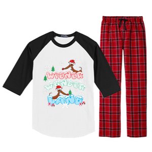 Walking In A Wiener Wonderland Dachshund Doxie Christmas Great Gift Raglan Sleeve Pajama Set