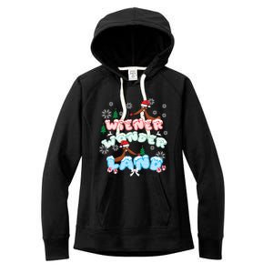 Walking In A Wiener Wonderland Dachshund Doxie Christmas Great Gift Women's Fleece Hoodie