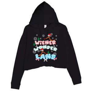 Walking In A Wiener Wonderland Dachshund Doxie Christmas Great Gift Crop Fleece Hoodie