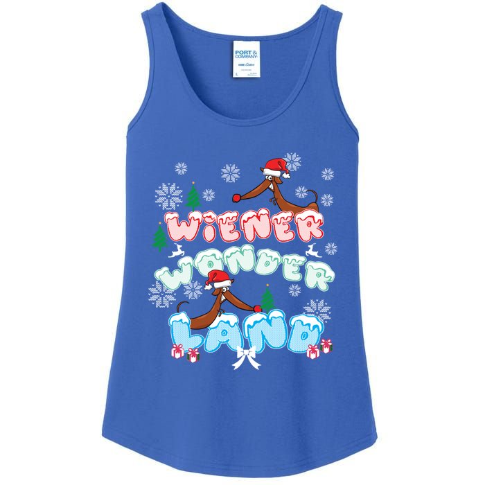 Walking In A Wiener Wonderland Dachshund Doxie Christmas Great Gift Ladies Essential Tank