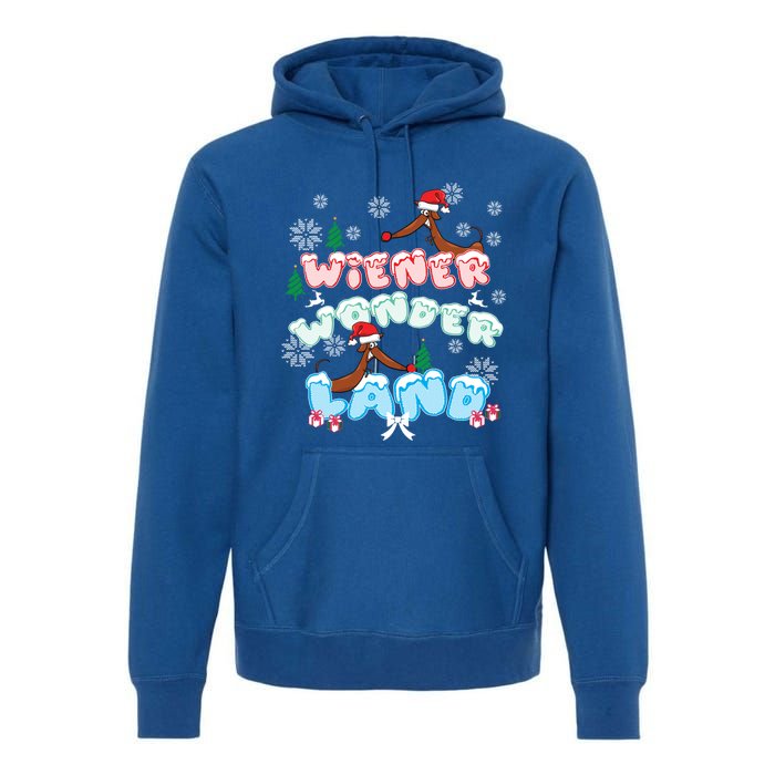 Walking In A Wiener Wonderland Dachshund Doxie Christmas Great Gift Premium Hoodie