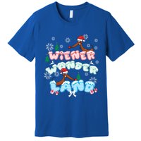 Walking In A Wiener Wonderland Dachshund Doxie Christmas Great Gift Premium T-Shirt