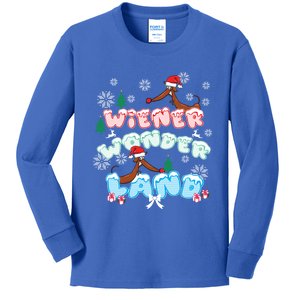 Walking In A Wiener Wonderland Dachshund Doxie Christmas Great Gift Kids Long Sleeve Shirt