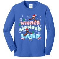 Walking In A Wiener Wonderland Dachshund Doxie Christmas Great Gift Kids Long Sleeve Shirt