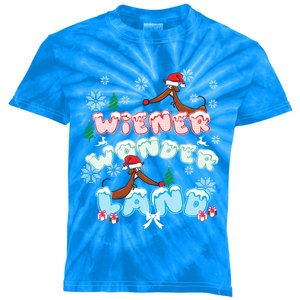 Walking In A Wiener Wonderland Dachshund Doxie Christmas Great Gift Kids Tie-Dye T-Shirt