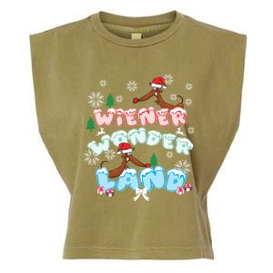 Walking In A Wiener Wonderland Dachshund Doxie Christmas Great Gift Garment-Dyed Women's Muscle Tee