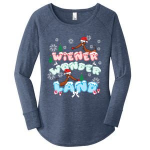 Walking In A Wiener Wonderland Dachshund Doxie Christmas Great Gift Women's Perfect Tri Tunic Long Sleeve Shirt