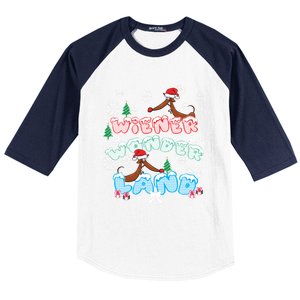 Walking In A Wiener Wonderland Dachshund Doxie Christmas Great Gift Baseball Sleeve Shirt