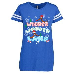 Walking In A Wiener Wonderland Dachshund Doxie Christmas Great Gift Enza Ladies Jersey Football T-Shirt