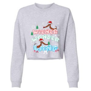 Walking In A Wiener Wonderland Dachshund Doxie Christmas Great Gift Cropped Pullover Crew