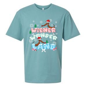 Walking In A Wiener Wonderland Dachshund Doxie Christmas Great Gift Sueded Cloud Jersey T-Shirt