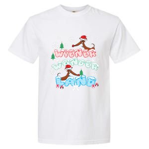 Walking In A Wiener Wonderland Dachshund Doxie Christmas Great Gift Garment-Dyed Heavyweight T-Shirt