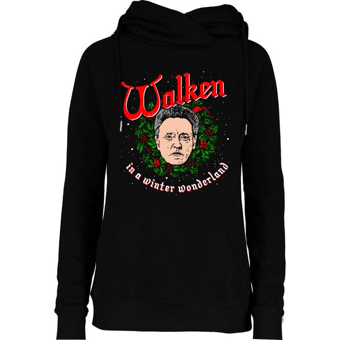 Walken In A Winter Wonderland Womens Funnel Neck Pullover Hood