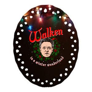 Walken In A Winter Wonderland Ceramic Oval Ornament