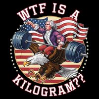 Wtf Is A Kilogram Funny 4th Of July Patriotic Eagle Usa Stripe Pom Pom Beanie