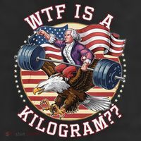 Wtf Is A Kilogram Funny 4th Of July Patriotic Eagle Usa 7 Panel Mesh Trucker Snapback Hat