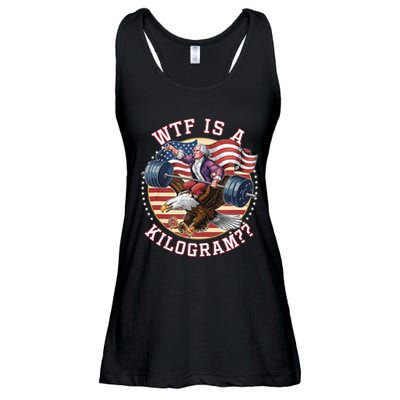 Wtf Is A Kilogram Funny 4th Of July Patriotic Eagle Usa Ladies Essential Flowy Tank