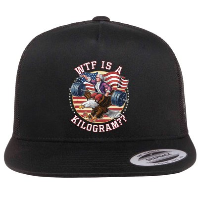 Wtf Is A Kilogram Funny 4th Of July Patriotic Eagle Usa Flatbill Hat