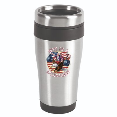 Wtf Is A Kilogram Funny 4th Of July Patriotic Eagle Usa 16oz Travel Tumbler