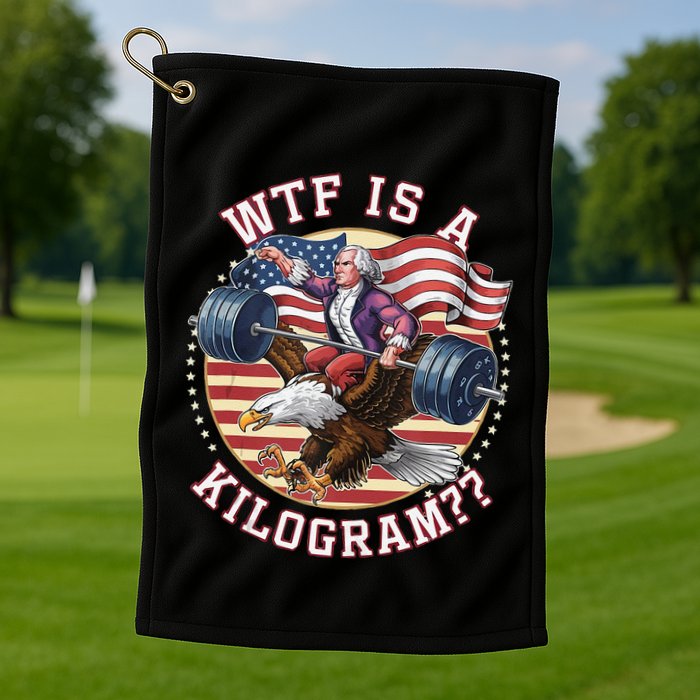 Wtf Is A Kilogram Funny 4th Of July Patriotic Eagle Usa Golf Towel